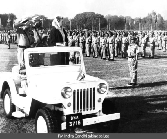 104 indira gandhi taking salute