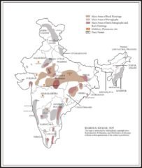 h1 4.11 fig. 1. map rock art zones in india